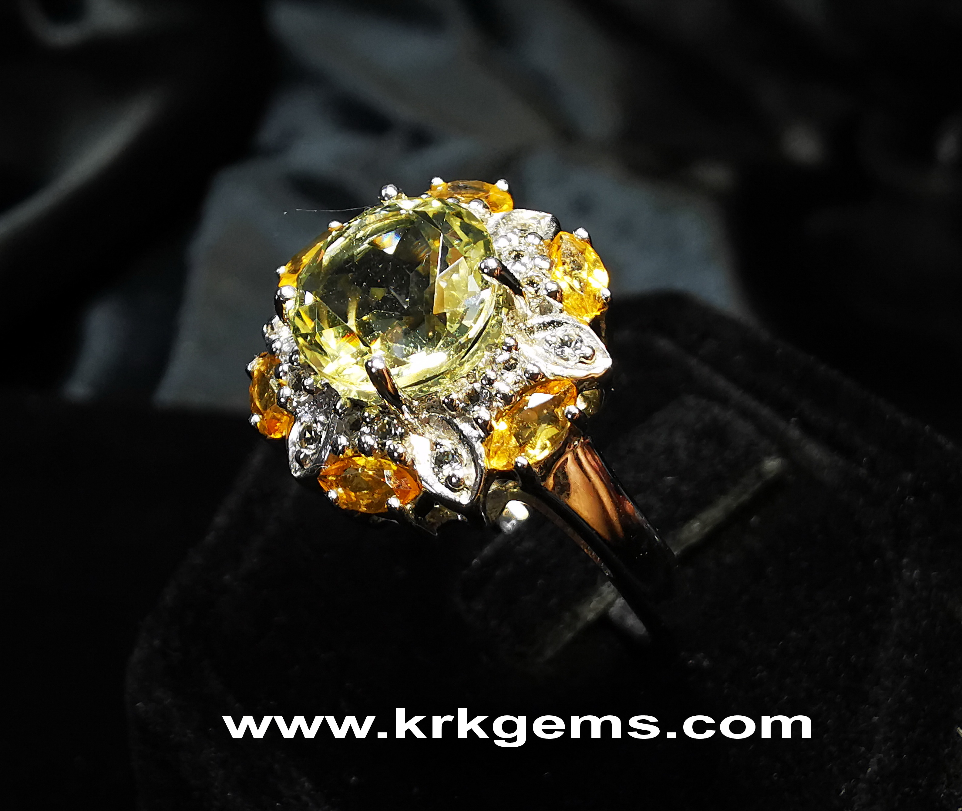 CITRINE WHITE TOPAZ RING