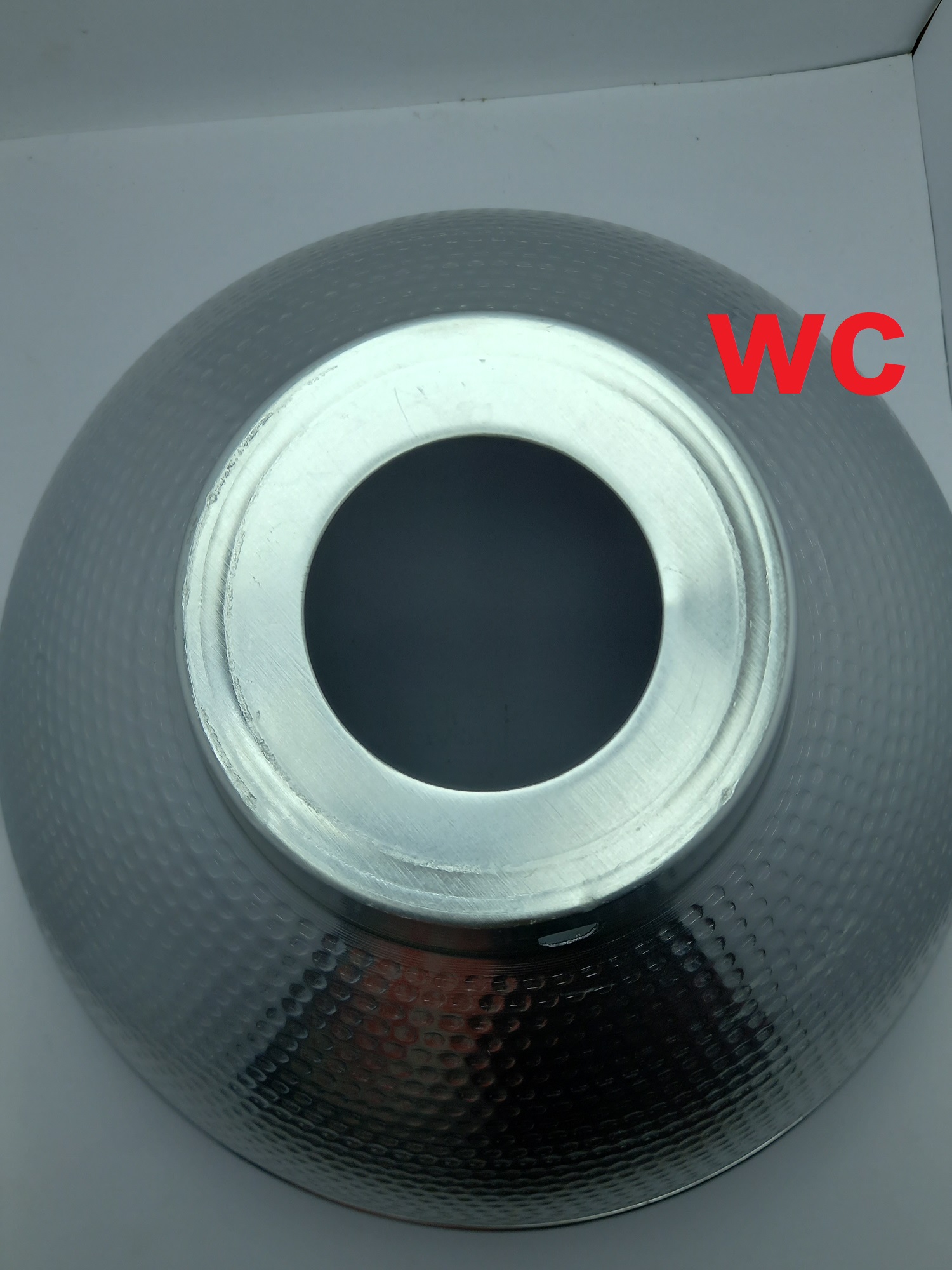 โคมฝาชีอลูมิเนียม ขนาด 16 นิ้ว โคมฝาชีกันน้ำ E27 ขั้วห้อยกันน้ำ พร้อมขั้วห้อยE27กันน้ำ ลายสาคู ใช้ได้กับหลอดประหยัดไฟ,หลอดเมทัลฮาไลด์, หลอดแสงจันทร์