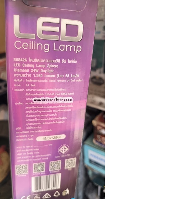 EVE โคมติดเพดาน โคมซาลาเปา 24W LED พร้อมหลอดไ รุ่น Sphere Diamond Ceiling Lamp แสงขาว Daylight สินค้ารวมภาษีแล้ว