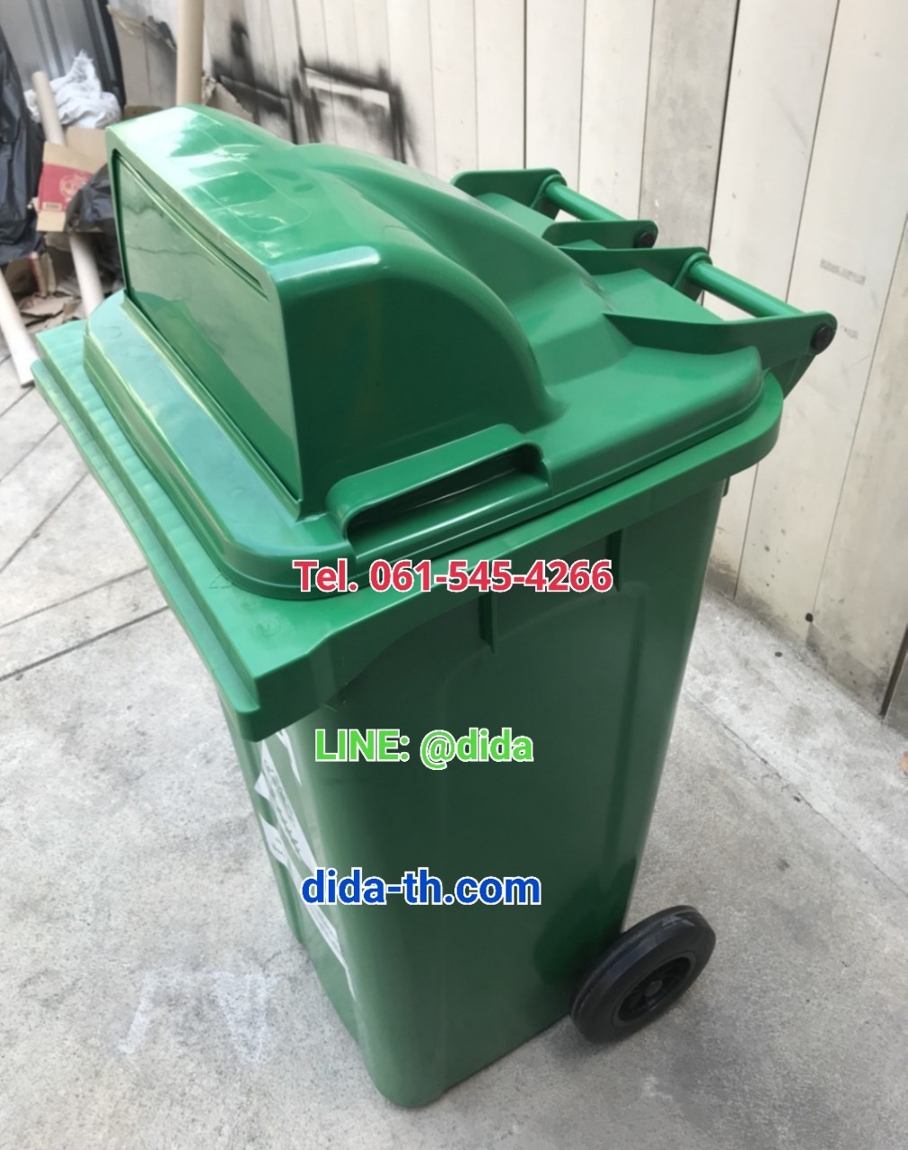ถังขยะ กทม. พร้อมล้อเข็น 120 ลิตร ฝา 1 ช่องทิ้ง