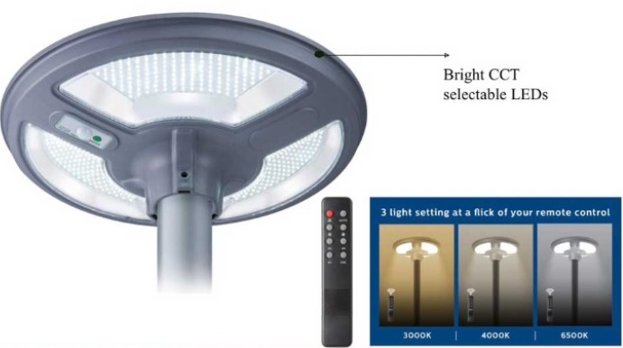 Phillips โคมไฟโซล่าเซลล์ UFO 3แสงในโคมเดียว 200W 300W 400W 500W รุ่น BPC010 ไฟโซล่าเซลล์สนาม โคมไฟพลังงานแสงอาทิตย์ LED10 -LED50/MCT Solar posttop