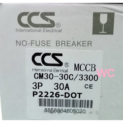 เบรกเกอร์ BREAKER รุ่น CM30-30CW 3P ขนาด 10A 15A 20A 30A MCCB แบรนด์ CCS