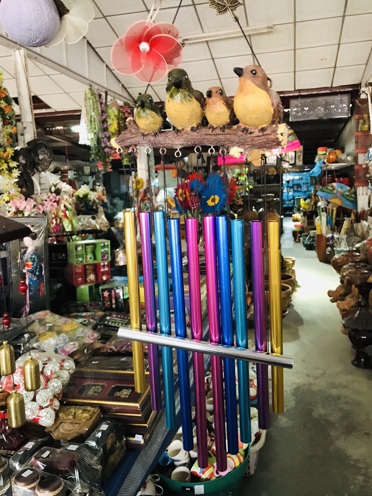 โมบายแท่งสีหัวนก