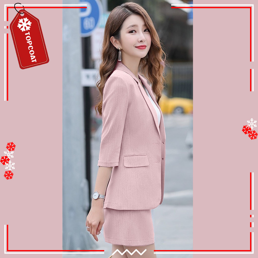 ชุดเซ็ตสูทผู้หญิงใส่ทำงาน ใส่ได้หลายโอกาศ ระบายอากาศได้ดี เทา โอรส