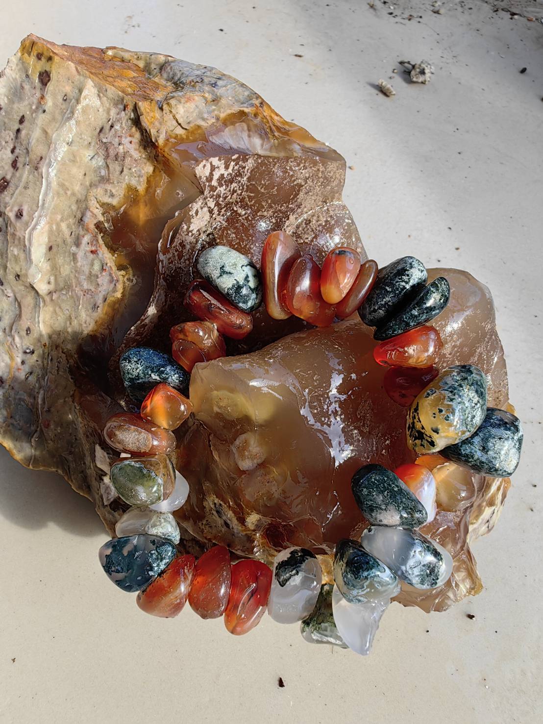 Carnelian Agate Bracelets สร้อยข้อมือคาร์เนเลียน อาเกต Size 17.5 cm. 320.50 ct