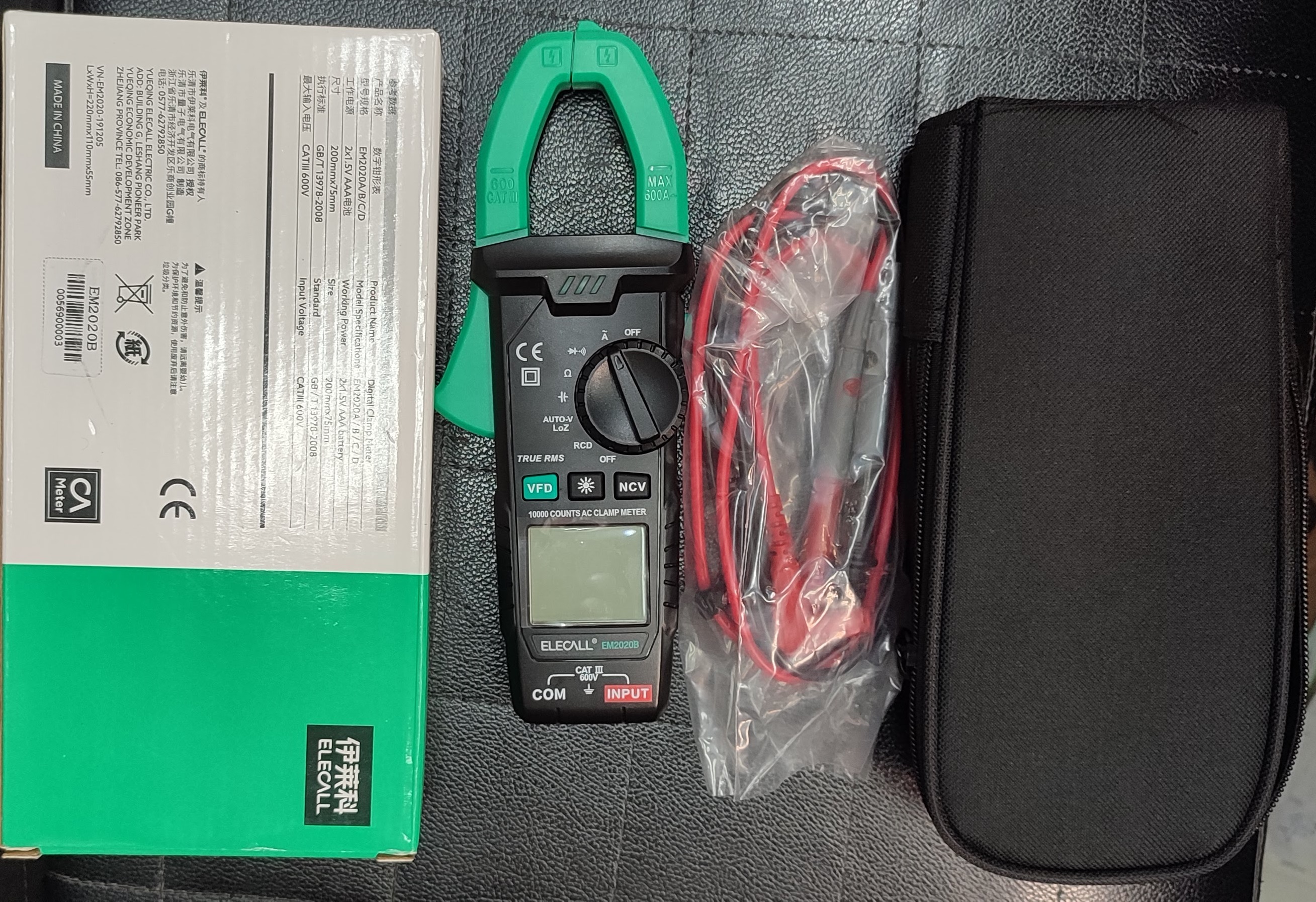 แคล้มมิเตอร์ดิจิตอล DIGITAL CLAMPMETER วัดกำลังไฟ V DC AC แบรน์ CCS รุ่น EM2020B ELECALL