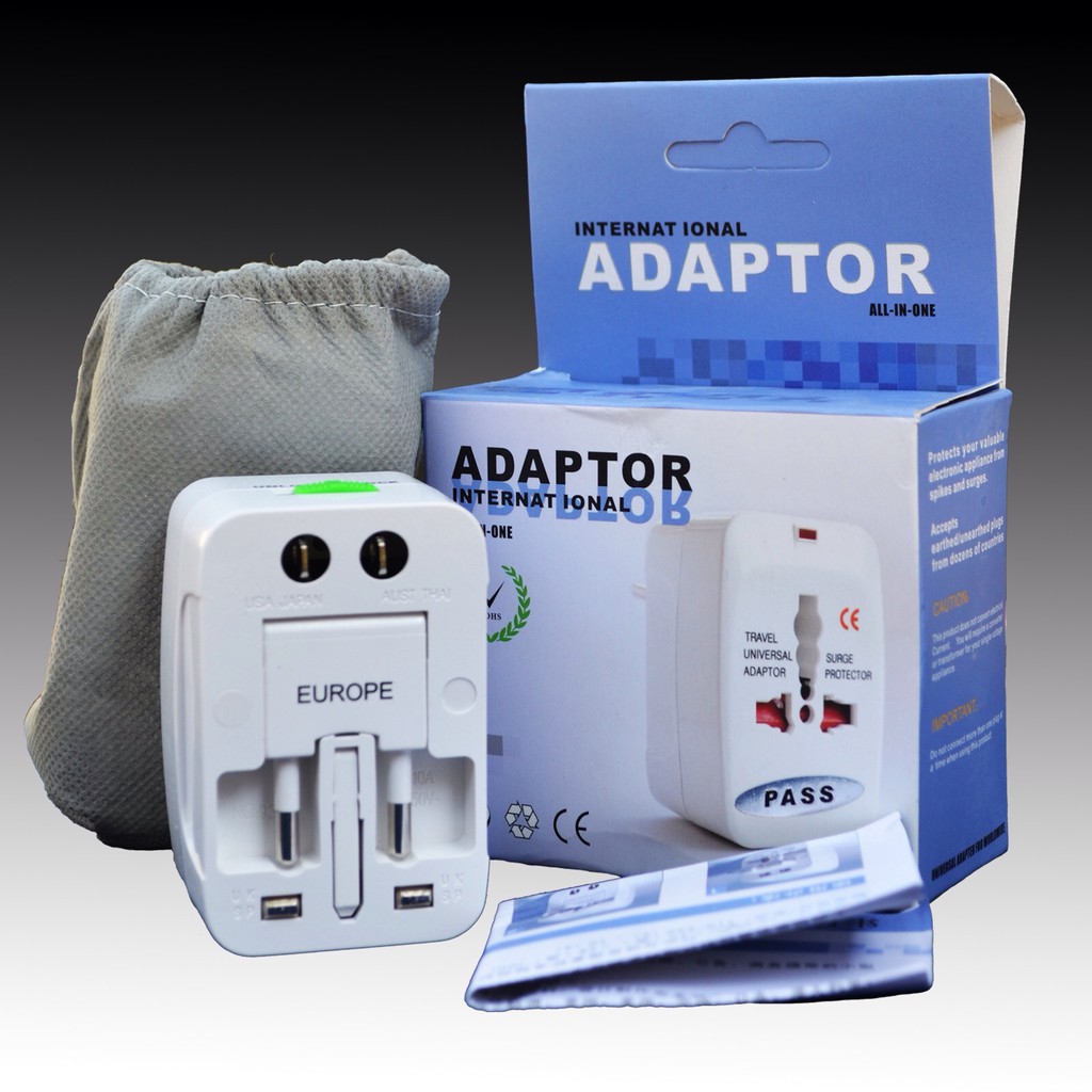 หัวแปลงรอบโลก หัวแปลงปลั๊กไฟ ใช้ได้ทั่วโลก universal plug ไปได้ทุกประเภทสินค้าถ่ายจากของจริง white / สีขาว วฟ