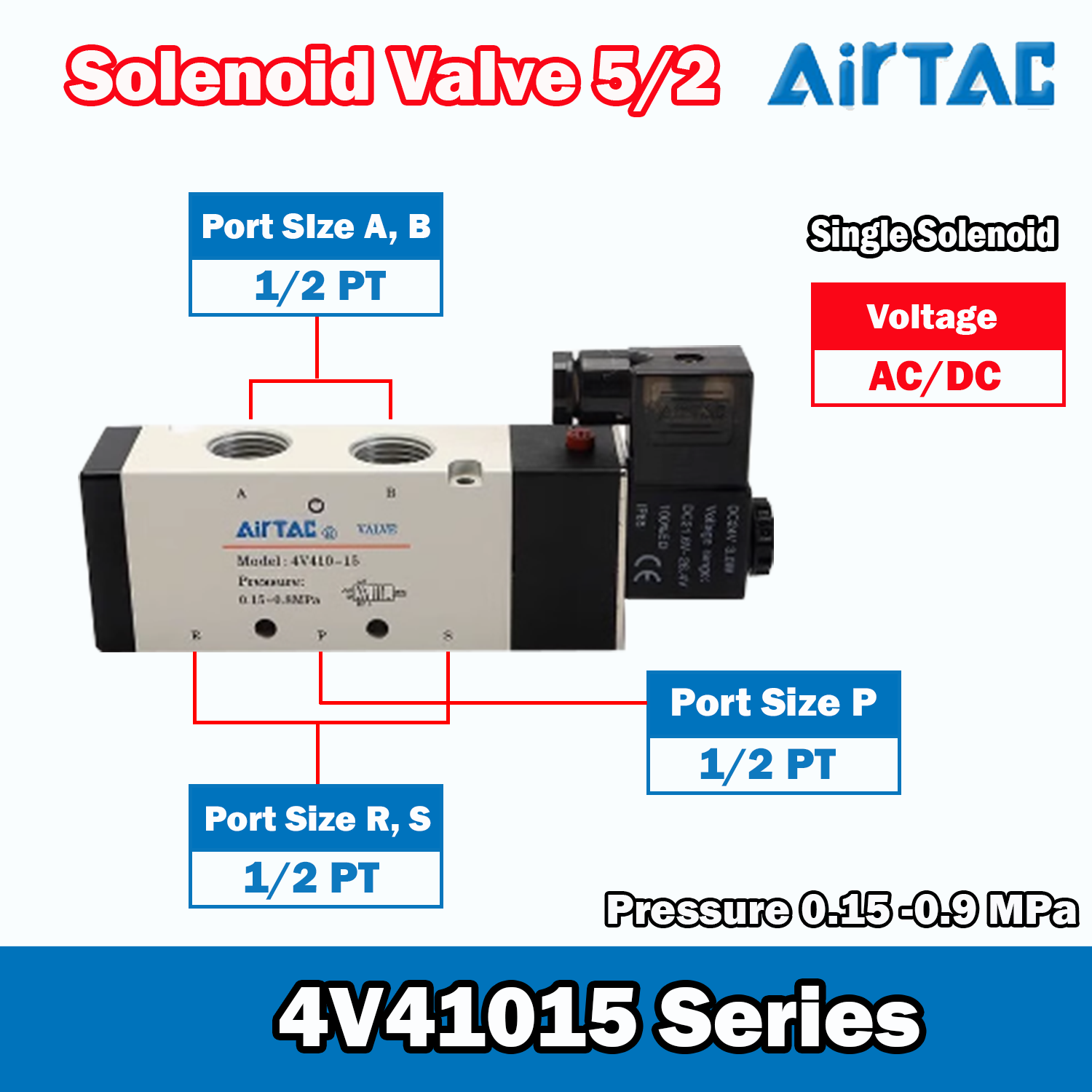 Airtac Solenoid Valve 5/2 Airtac 4V410