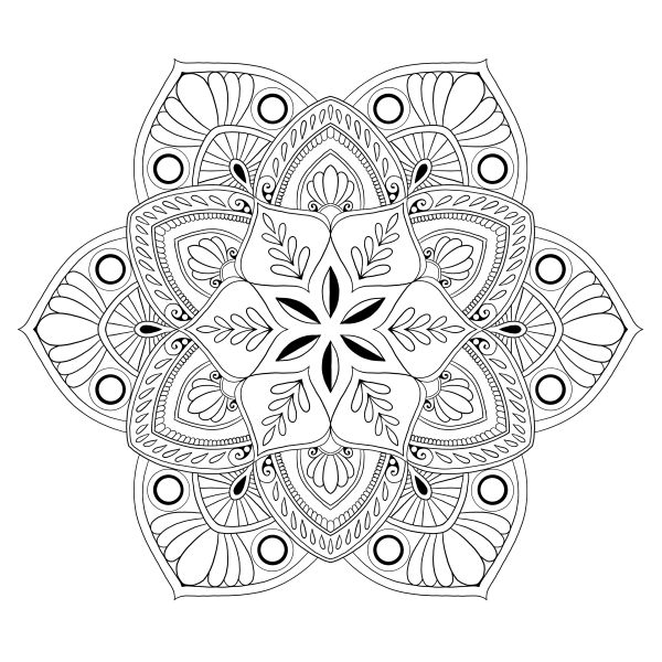สมุดภาพระบายสี Mandala 30 ภาพไม่ซ้ำแบบ