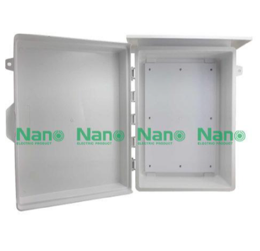 NANO ตู้พลาสติก เบอร์4 ยี่ห้อนาโน ตู้กันฝนสีขาว 15x21x8 นิ้ว รุ่น NANO-104W สำหรับใส่อุปกรณ์ไฟฟ้า