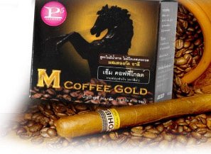 กาแฟเอ็มคอฟฟี่โกลด์ เสริมความเป็นชาย เพิ่มความสดชื่น กระชุ่มกระชวย ขนาด 10 ซอง