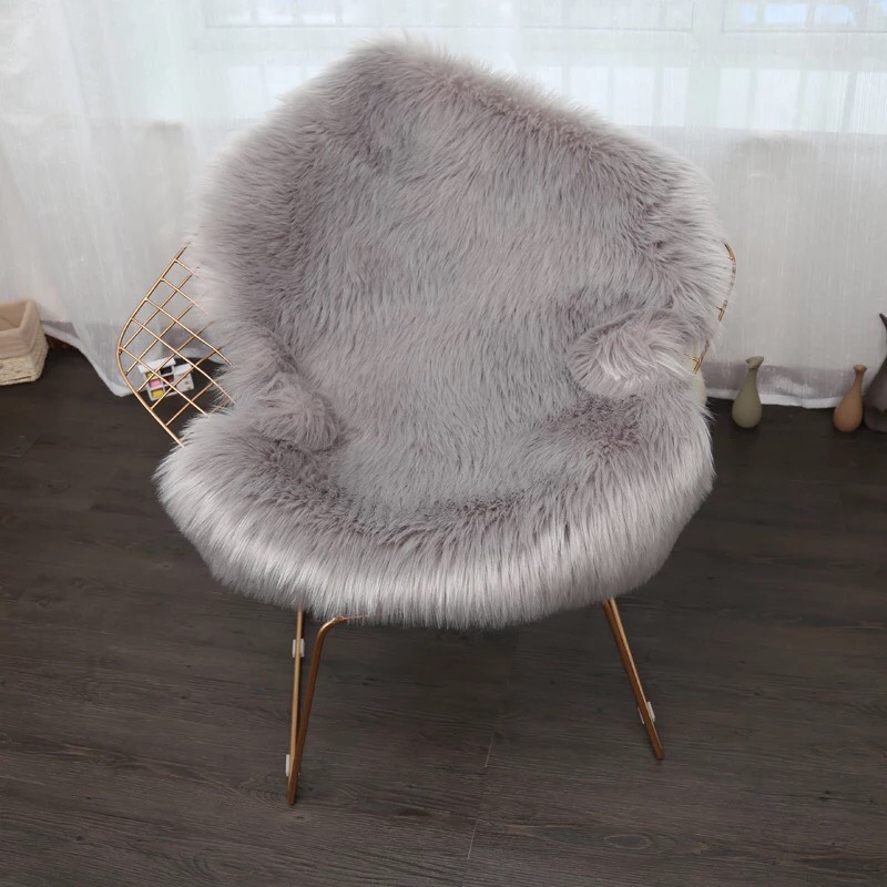 พรมขนมิ้งค์ - สีเทา