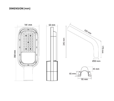 SHINING LED SOLAR STREET LIGHT โคมไฟถนน ขนาด 50 วัตต์ มาตรฐาน IP65 กันฝุ่นและกันน้ำ