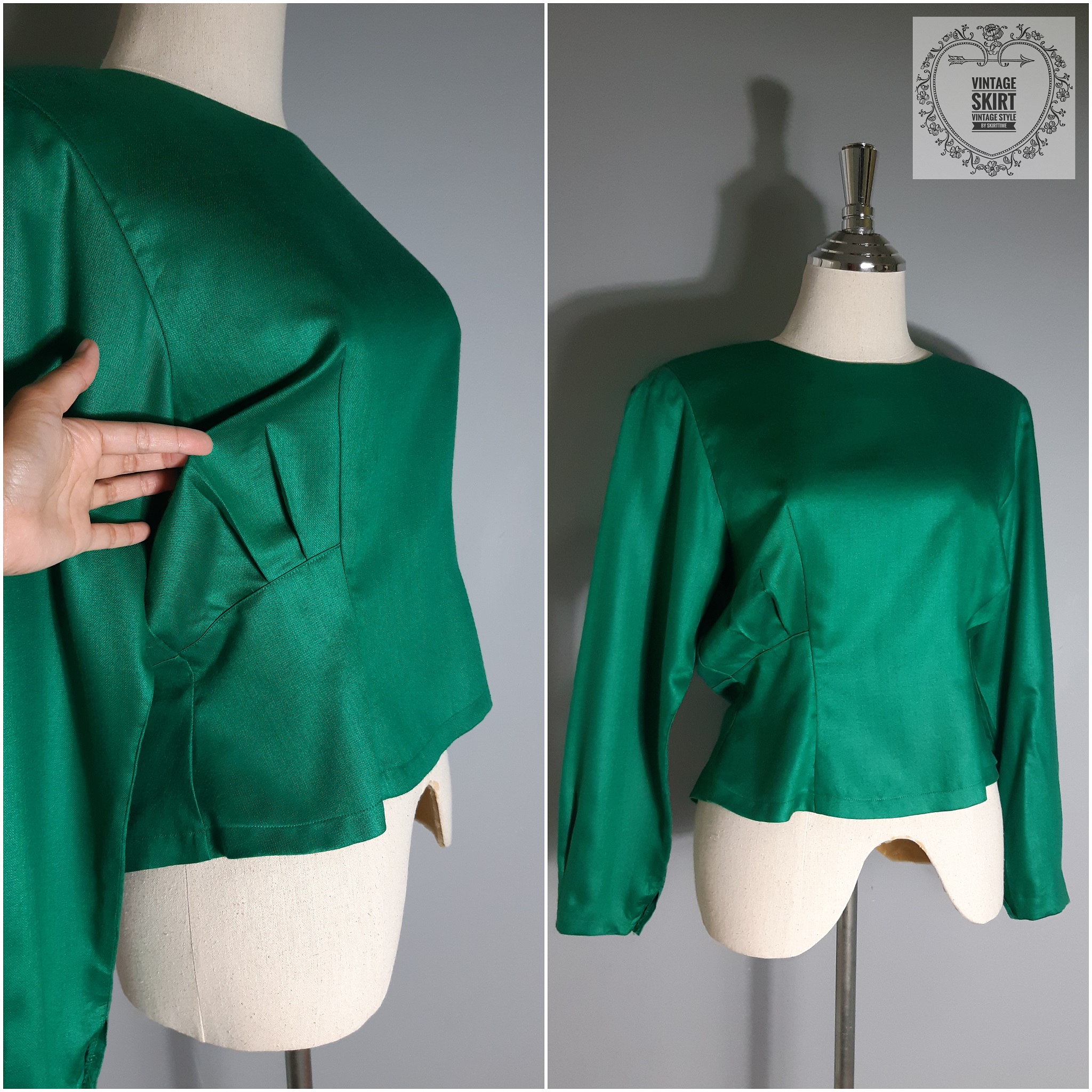 เสื้อวินเทจสีเขียวเข้ม