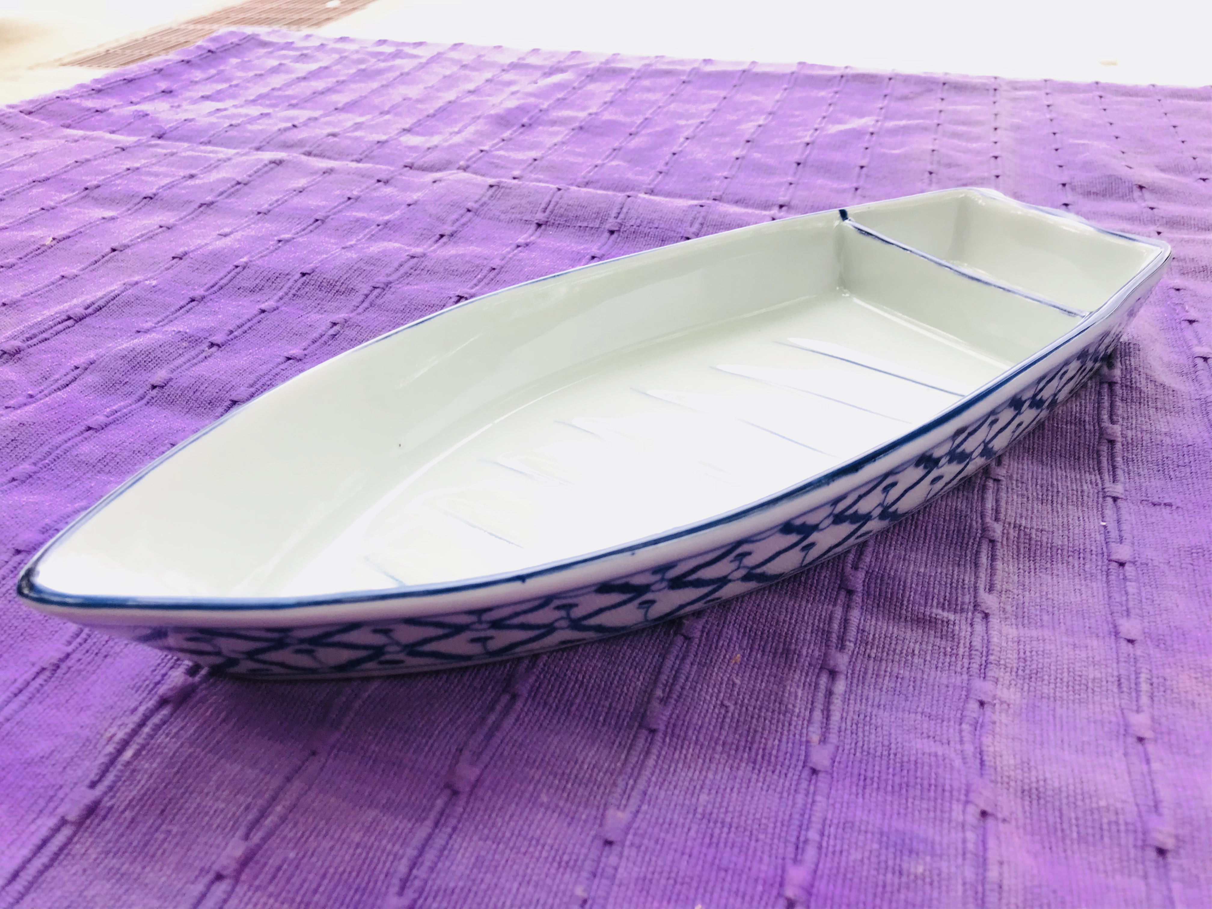 จานเรือลายไทยใหม่12"