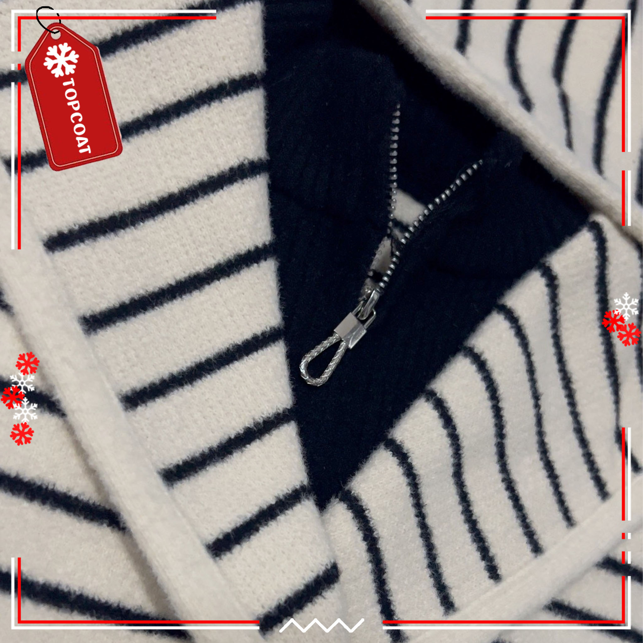 เสื้อเเจ็คเก็ตกันหนาวมีฮู้ด ผ้านิ่ม ใส่สบาย ลายเส้นเเนวขวาง Freesize