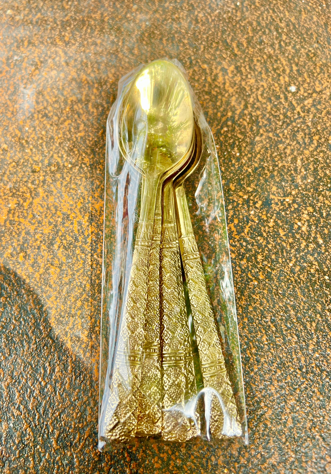 ช้อน,ส้อมทองเหลือง7"