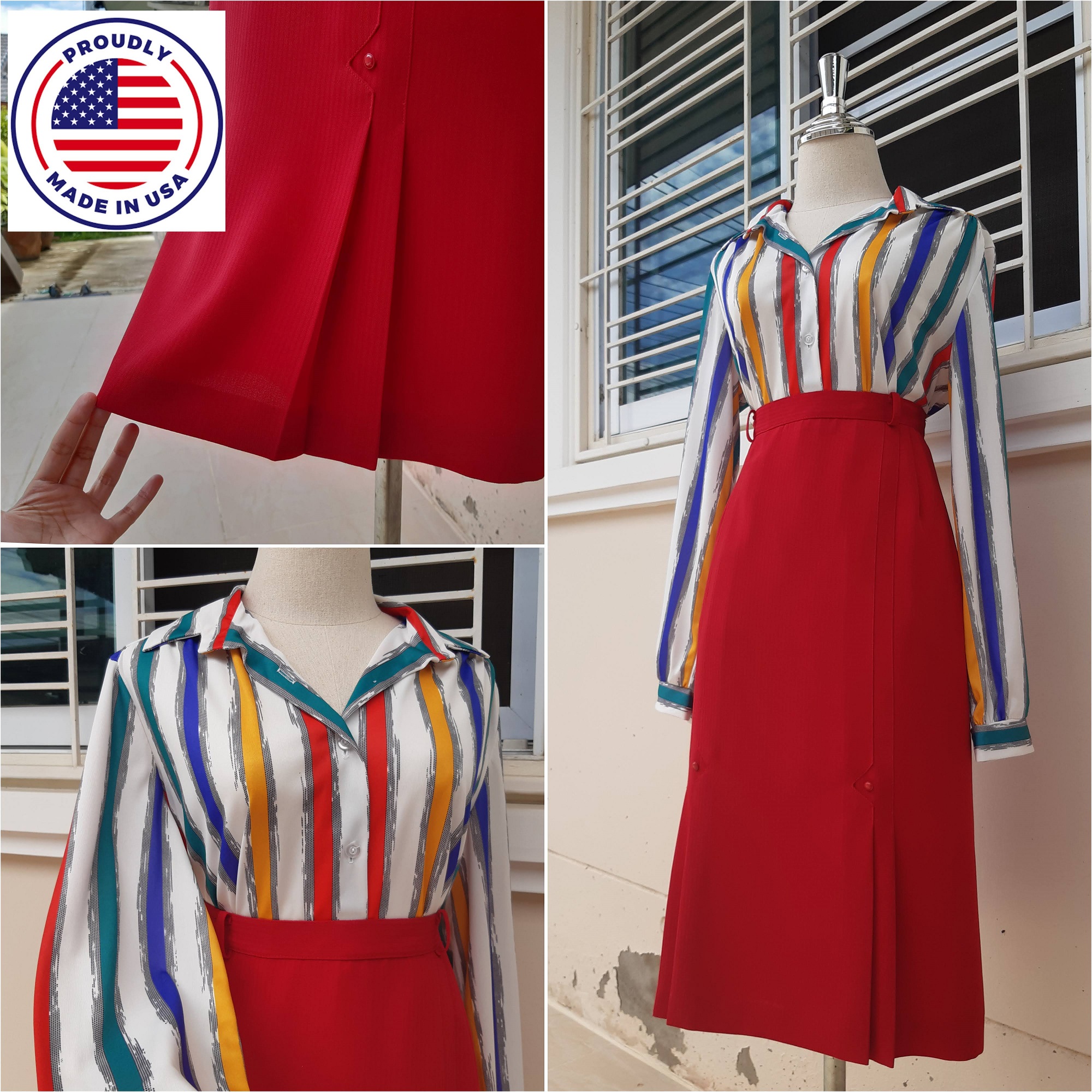 เสื้อวินเทจลายทาง ยุค 70s
