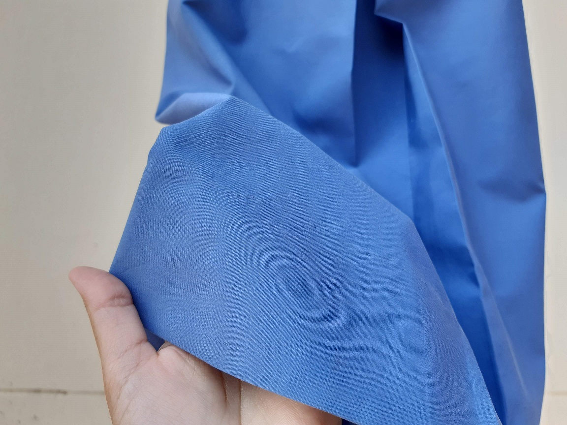 กระโปรงวินเทจจีบหน้าสีฟ้า