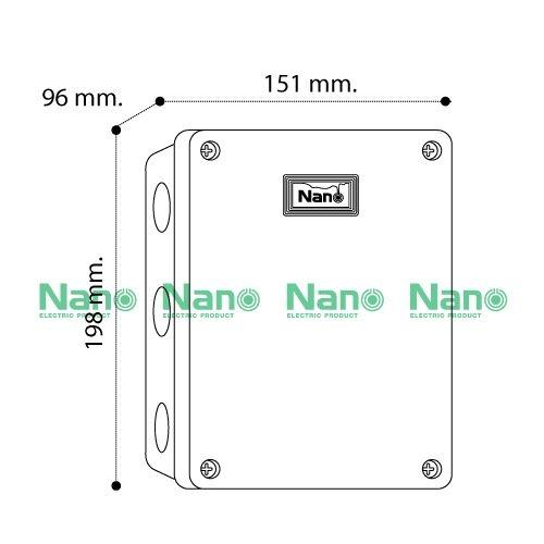 NANO กล่องกันน้ำพลาสติก PVC บ๊อกไฟฟ้า ขนาด 6x8นิ้ว รุ่น NANO-205W 1ใบ ยี่ห้อนาโน สีขาว