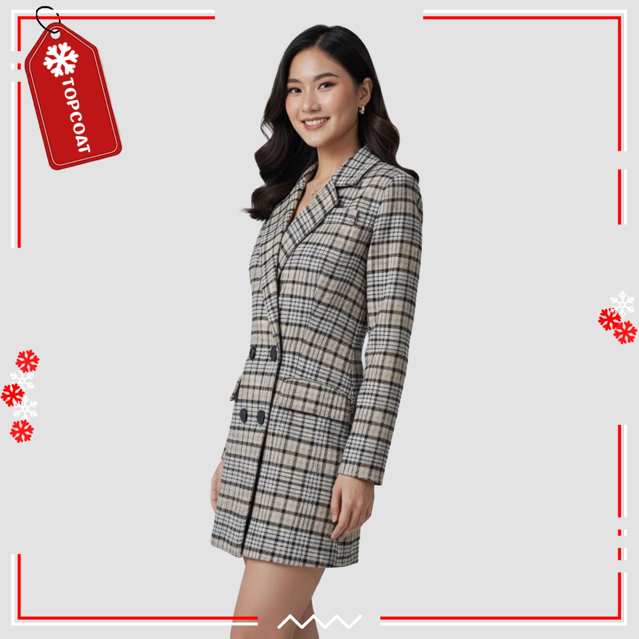 เดรสสก็อตผ้าวูล 4 กระดุม ซับในทั้งตัว ไม่คัน อยู่ทรง ใส่ได้หลายโอกาส