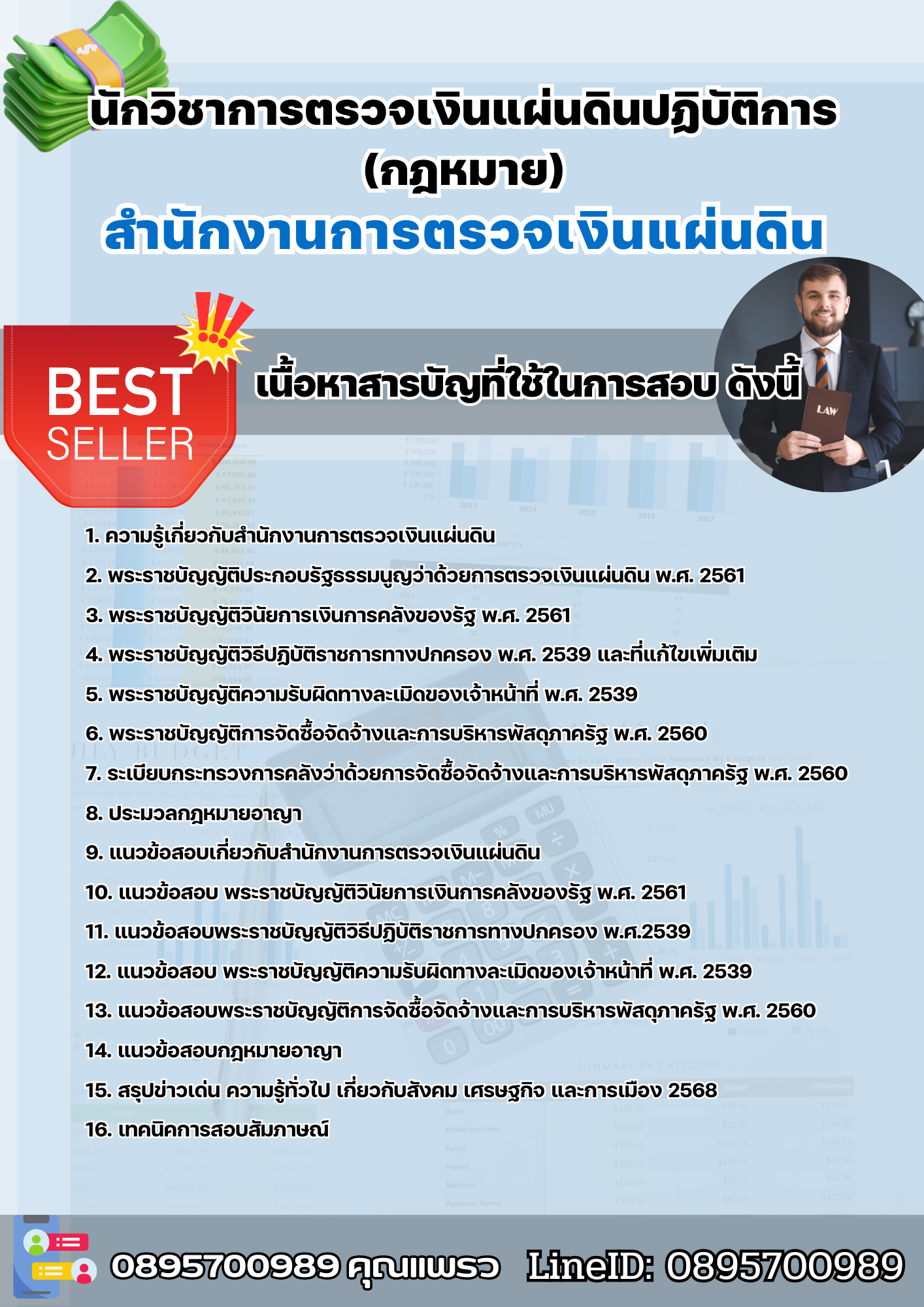 แนวข้อสอบนักวิชาการตรวจเงินแผ่นดินปฏิบัติการ (กฎหมาย) สำนักงานการตรวจเงินแผ่นดิน 2568