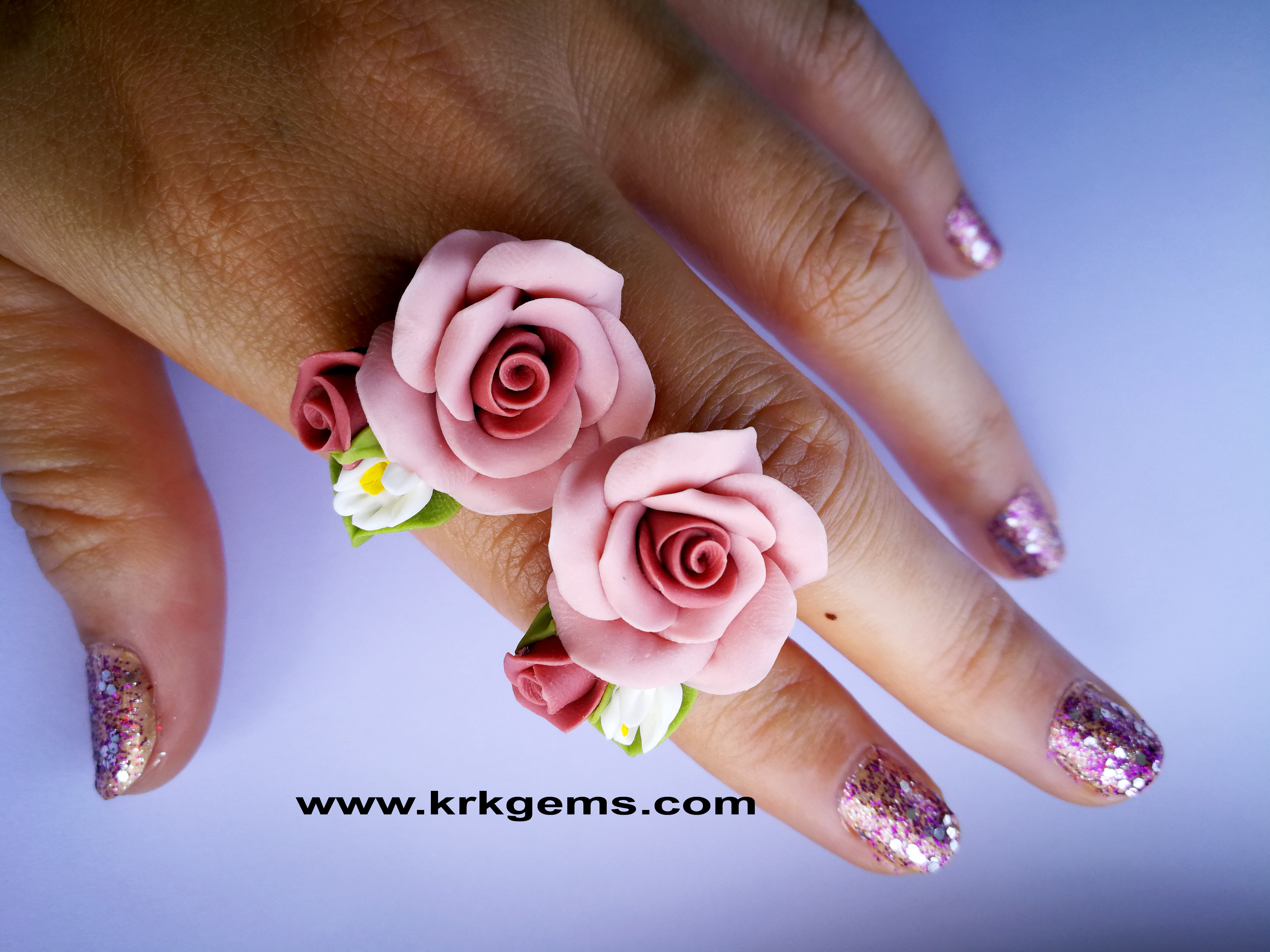 PASTEL PINKROSE HANDMADE CLAY EARRING