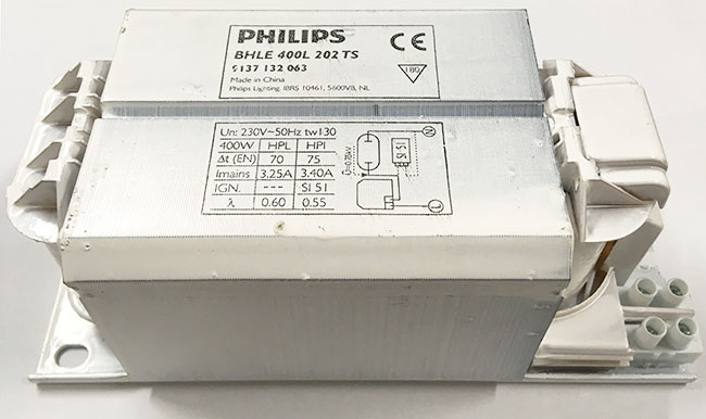 บัลลาสต์ โซเดียม 400W PHILIPS HPS (BSNE) 400L300ITS ใช้คุ่กับหลอดแสงจันทร์ หรือเมทัล