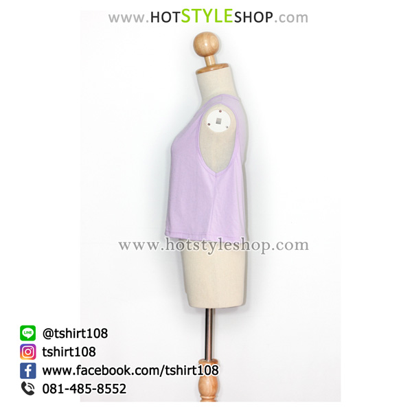 เสื้อครอปแขนกุด เสื้อแขนกุดเอวลอย