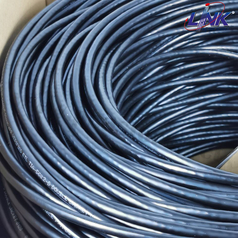 Link สายแลน สีดำ CAT6 ภายนอกยาว 100เมตร รุ่น US-9106OUT Outdoor Ultra UTP Cable PE (Double Jacket), Bandwidth