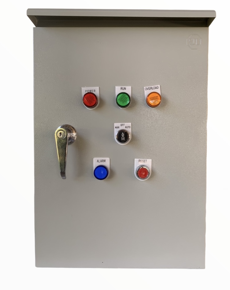 ตู้ควบคุมปั๊มน้ำ1 HP 1เฟส 220 v ใช้ Flow switch ใบพาย 24vac มีเฟส