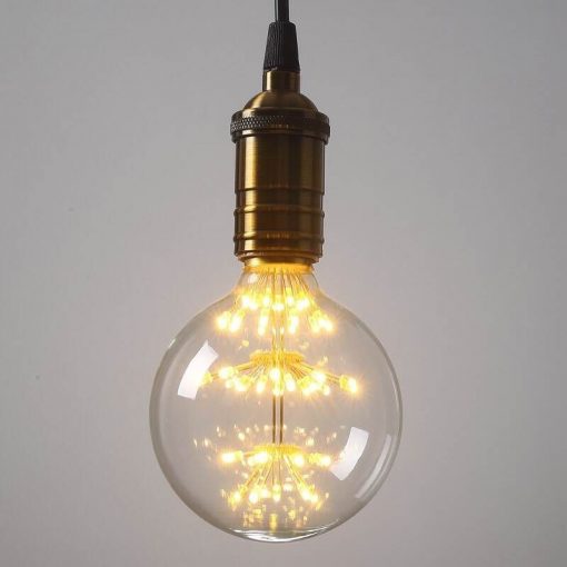 หลอดไฟ โคมไฟ Vintage Edison Filament หลอดไฟ E27 4W 220V หลอดไฟไส้ edison วินเทจ ตกแต่ง ขั้วE27 ทรงกลม ลายดอกสน