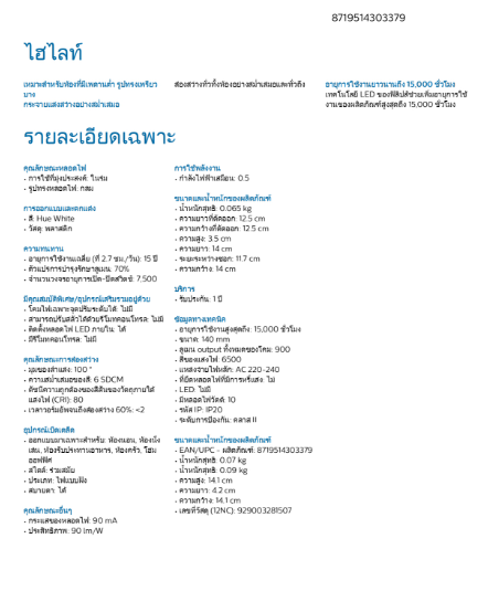 PHILIPS ดาวน์ไลท์ไฟฝังฝ้า รุ่น Eridani 23W 8.5นิ้ว แสงขาว แสงวอร์ม แสงคูลไวท์ Panel LED ฝังฝ้า โคมดาวไลท์