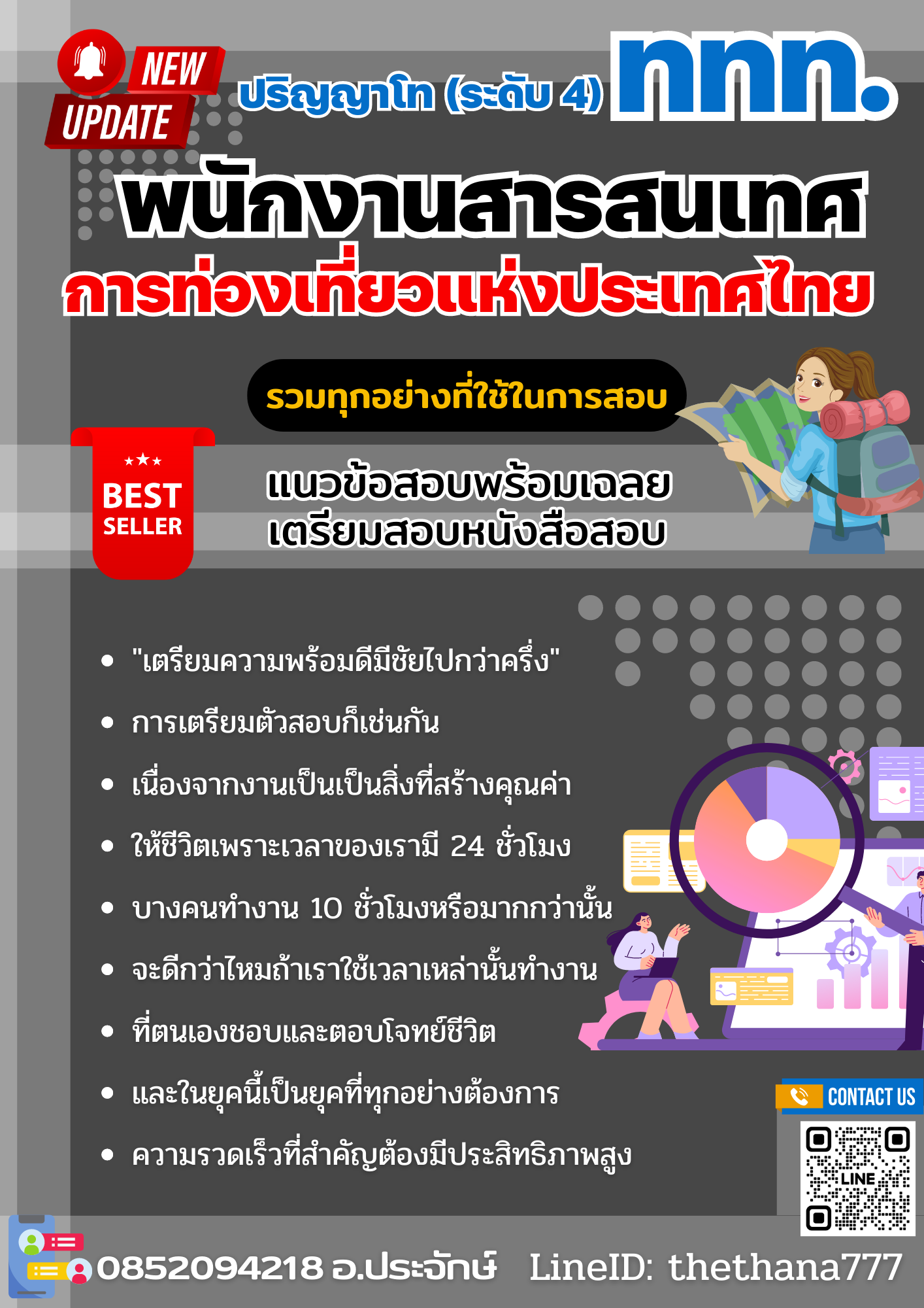 แนวข้อสอบพนักงานสารสนเทศ ปริญญาโท (ระดับ 4) การท่องเที่ยวแห่งประเทศไทย 2568
