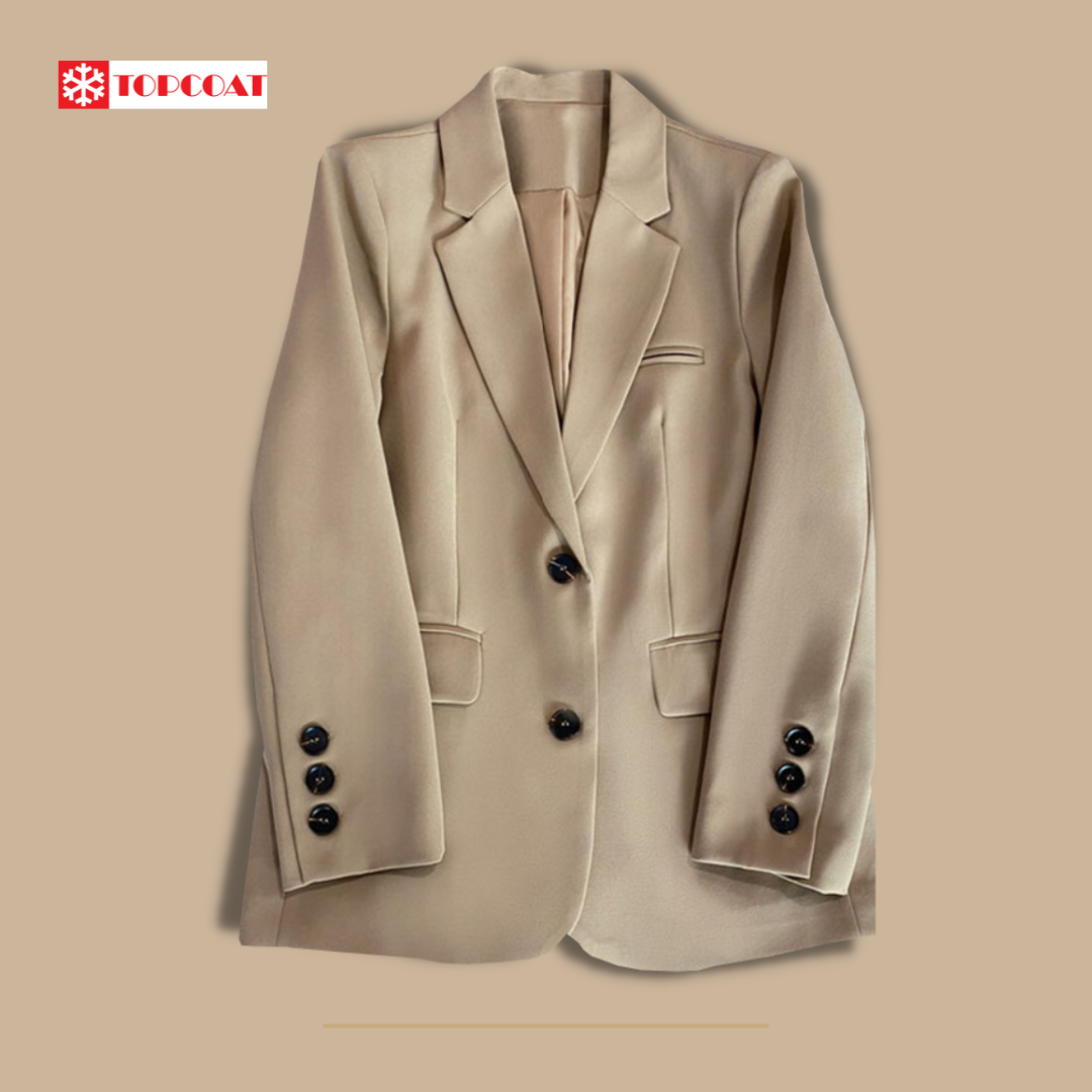 สูทเบลเซอร์ผู้หญิง ทรงเข้ารูป 2กระดุม สีพาสเทล ครีม ชมพู เขียว ดำ ขาว ครีมอ่อน น้ำตาล