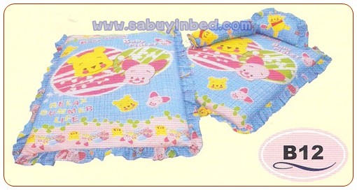 ชุดเครื่องนอน ที่นอนปิคนิค เด็กอ่อน ซาติน KidB12 - สีน่ารัก