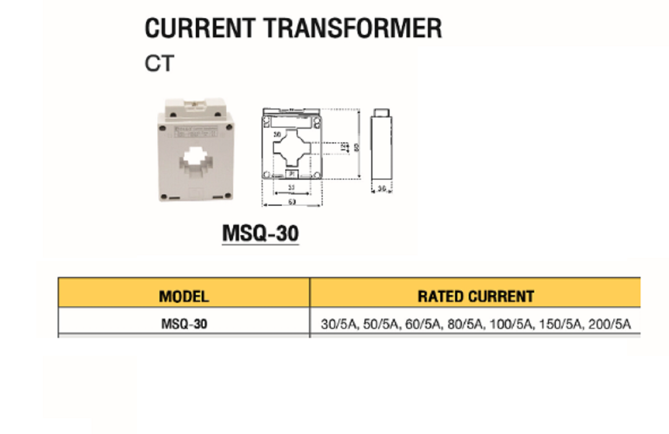 เคอเร้นท์ MSQ-30 CT150/5A Current Transformer Model MSQ-30 30/5A