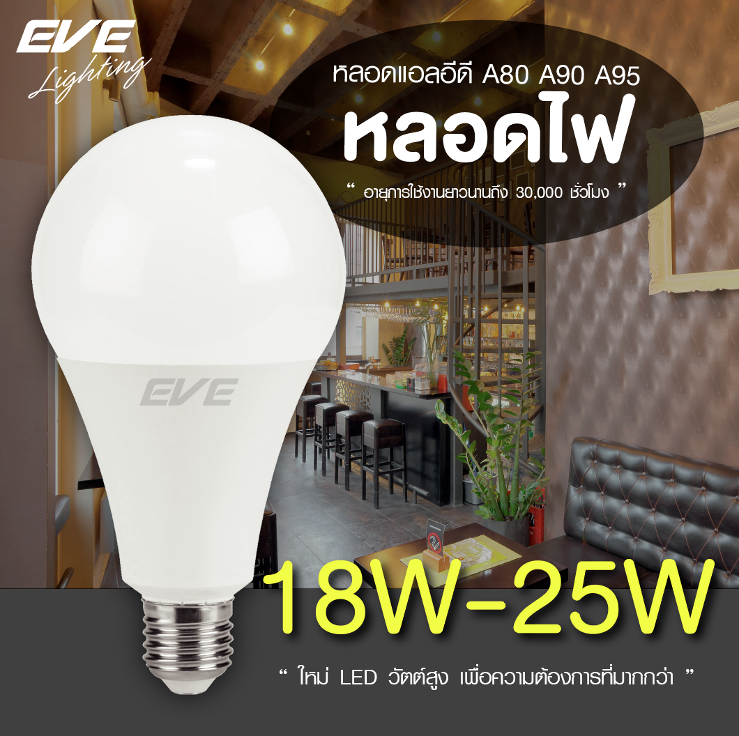 LED A80 E27 หลอดแอลอีดี ขนาด 18, 20 และ 25 วัตต์