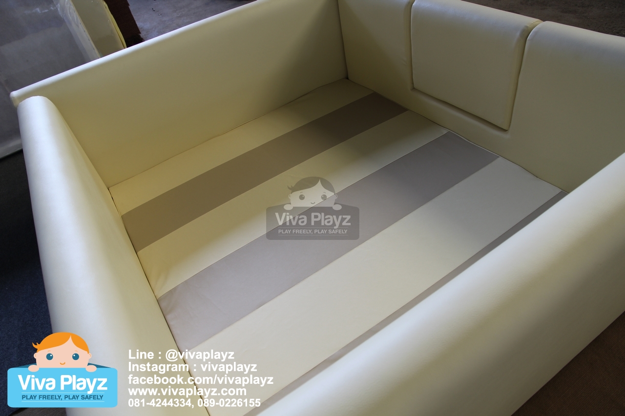 คอกกันกระแทก มีประตู สีกาแฟนม ขนาด6ฟุต