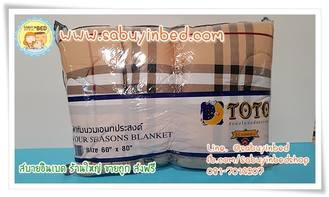 ผ้าห่มเอนกประสงค์ โตโต้ 60*80 นิ้ว - TT278 น้ำตาล ลายตาราง - ผ้าห่มนวมบาง ลายลิขสิทธิ์ ไม่หนามาก ห่มสบาย ซักง่าย พกพาสะดวก (ดูลายเต็มด้านใน)