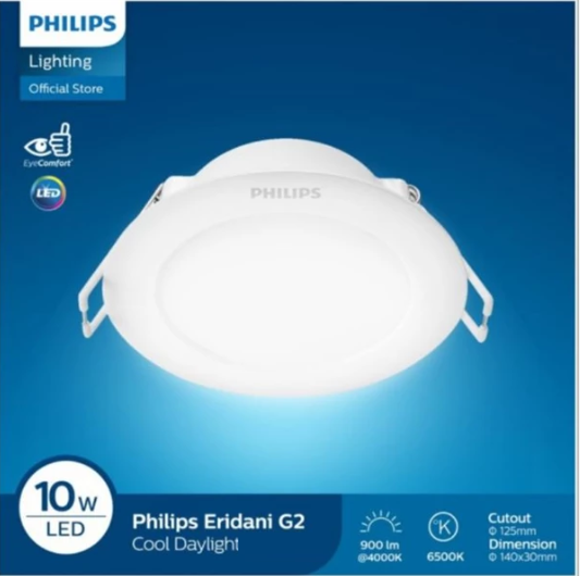 Philips โคมไฟดาวน์ไลท์ ฟิลลิป์ 5นิ้ว 10W รุ่น Eridani DL190B แสงขาว/แสงอุ่น/แสงขาวนวล LED EyeComfort