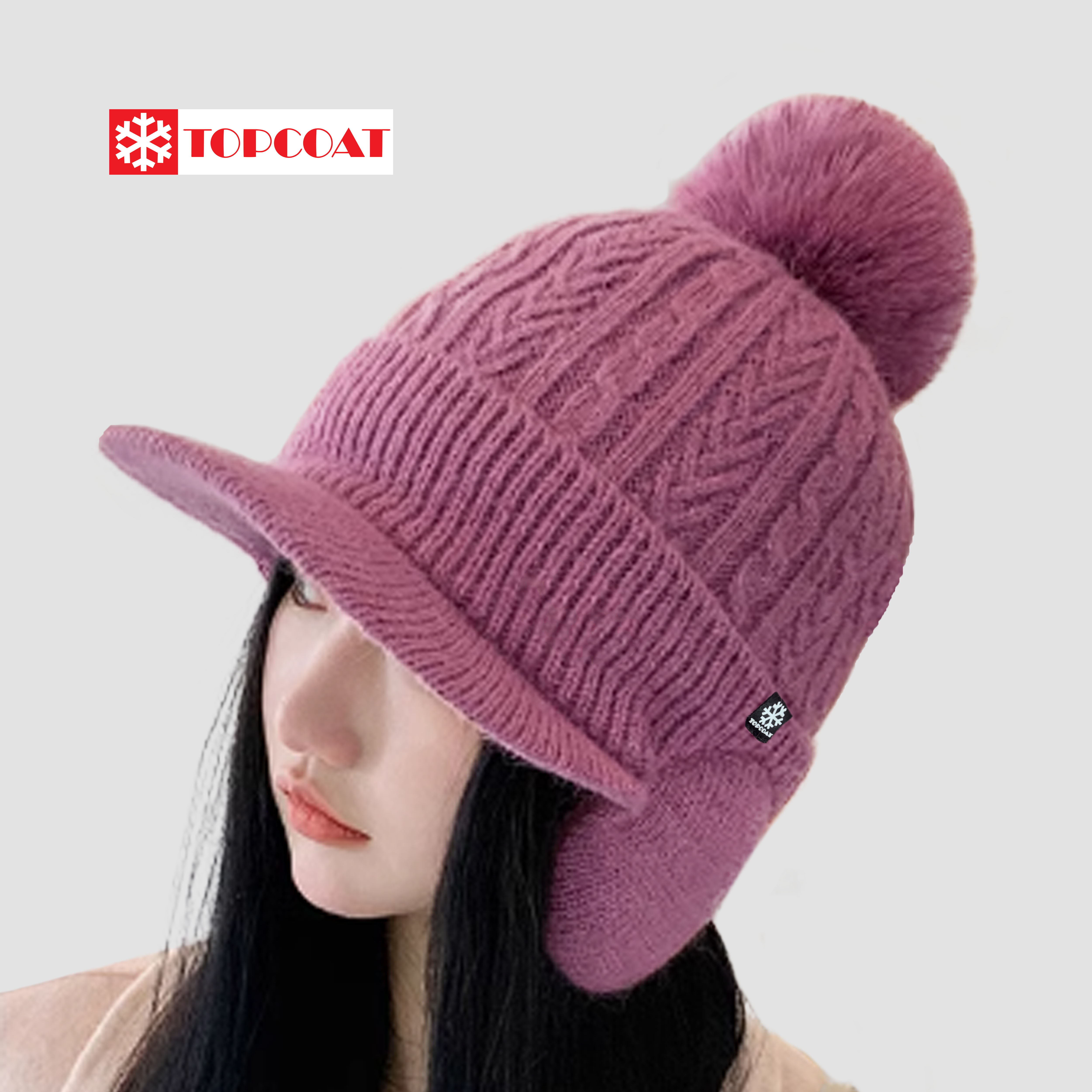 หมวกกันหนาวบุขนwool มีที่ปิดหู มีปีก มีจุก