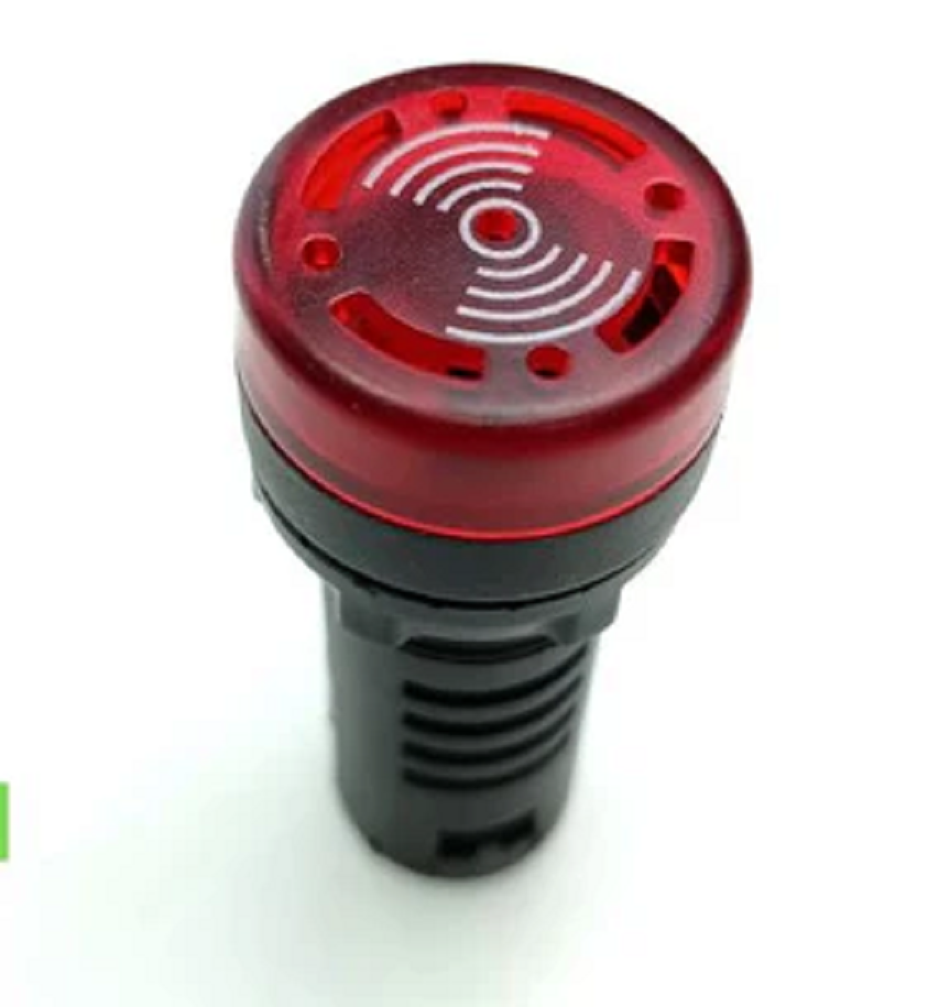 แลมป์หน้าตู้มีเสียง Pilot lamp with buzzer ยี่ห้อ CCS มาตราฐานมอก.ไฟฟ้า 2533 สีแดง ไพลอตแลมป์พร้อมออด มีเสียงเตือนพร้อมกับไฟ LED