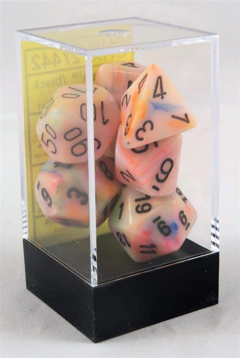 [ลูกเต๋า] Chessex: CHX 27442 7 Die Polyhedral Festive Circus Black