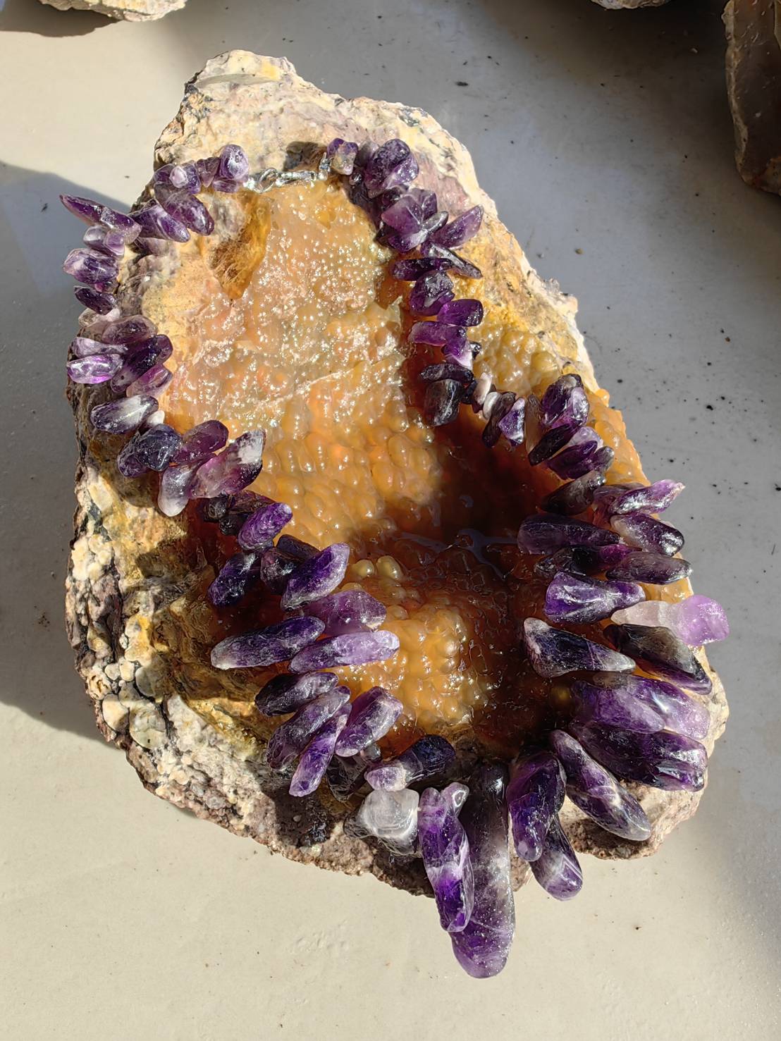 Amethyst Necklace สร้อยคออเมทิตส์ L 39 cm. 586.00 ct.