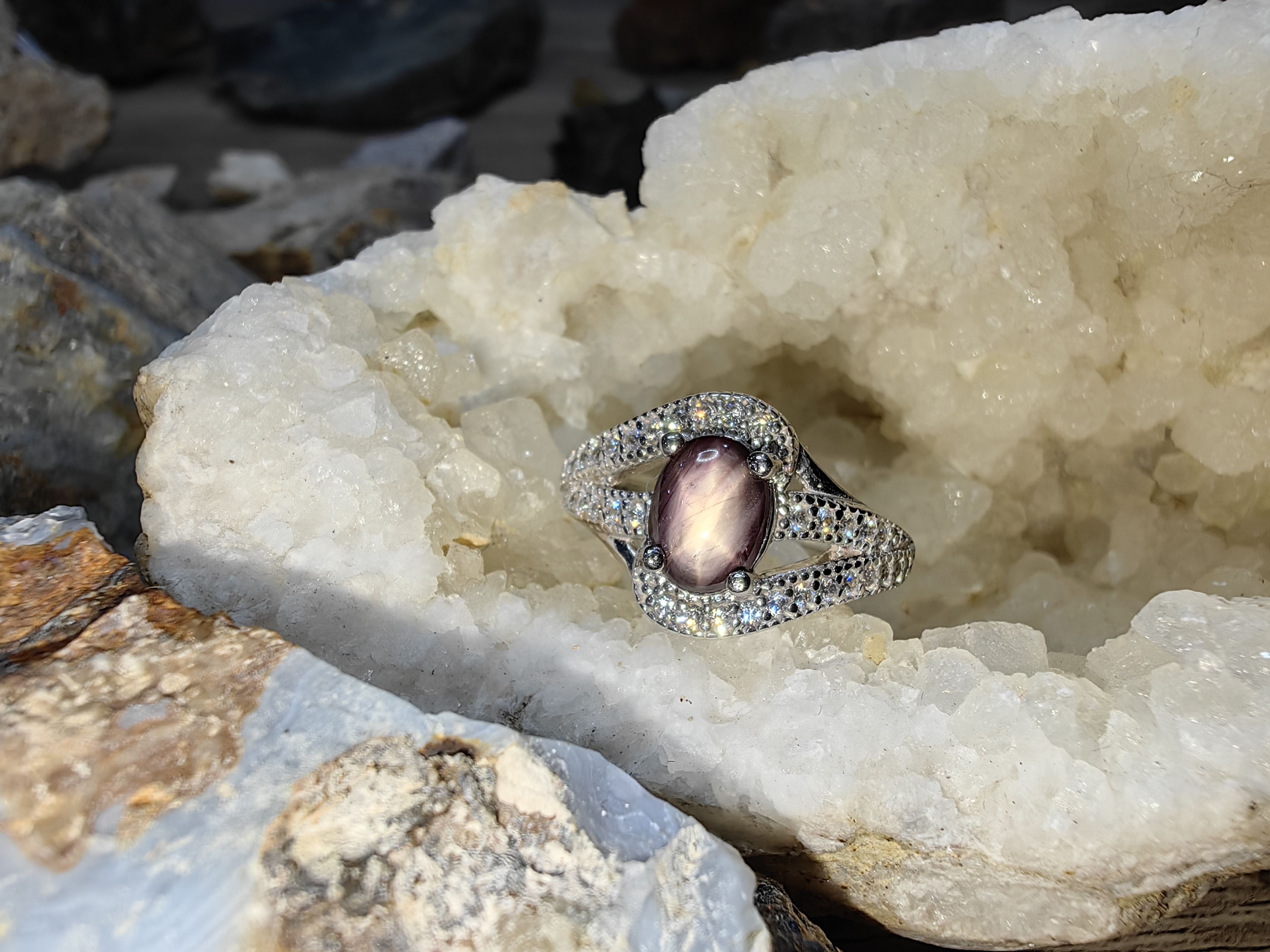 Star Ruby Swiss Diamond Ring