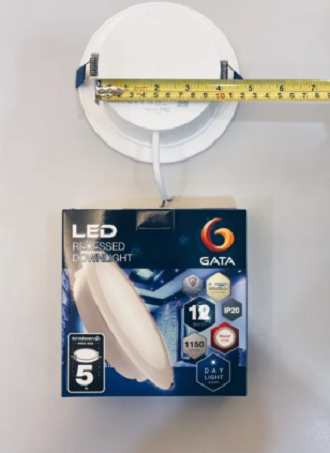 โคมดาวไลท์ GATA Downlight LED ขนาด 12 วัตต์ หน้ากลมและหน้าเหลี่ยม Day, Warm สินค้ารับประกัน 1 ปี