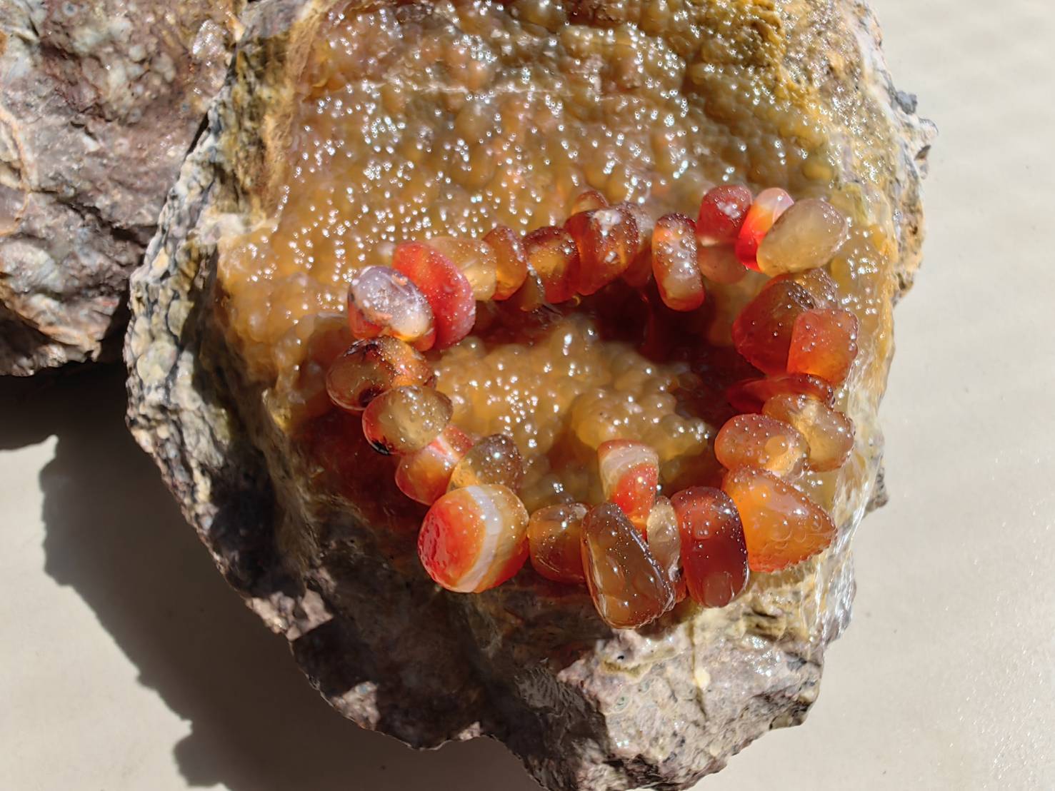 Carnelian Bracelets สร้อยข้อมือคาร์เนเลียน Size 16.50 cm. 330.50 ct