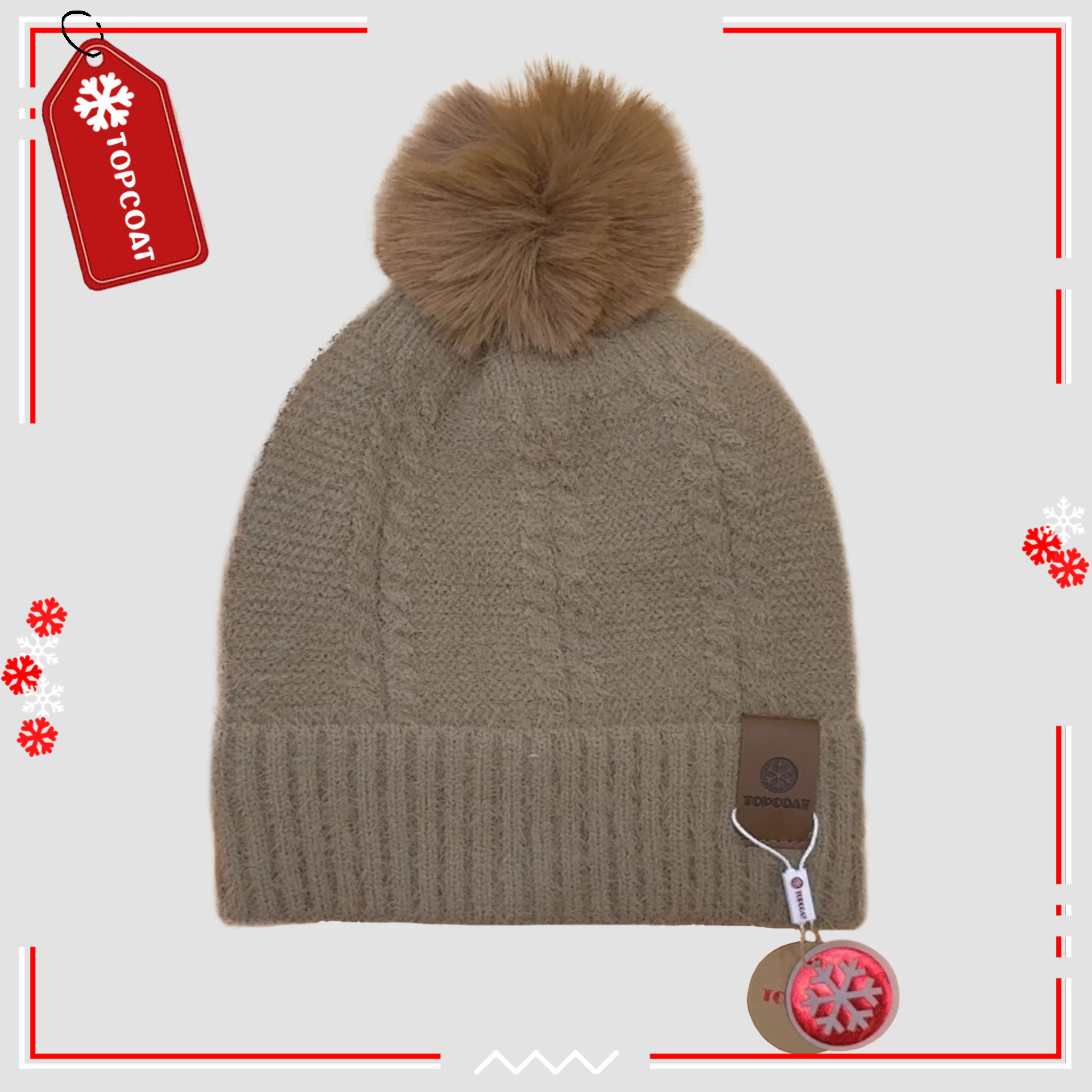 หมวกกันหนาวบุขนมีจุก นิ่มใส่สบาย รักษาอุณหภูมิได้ดี