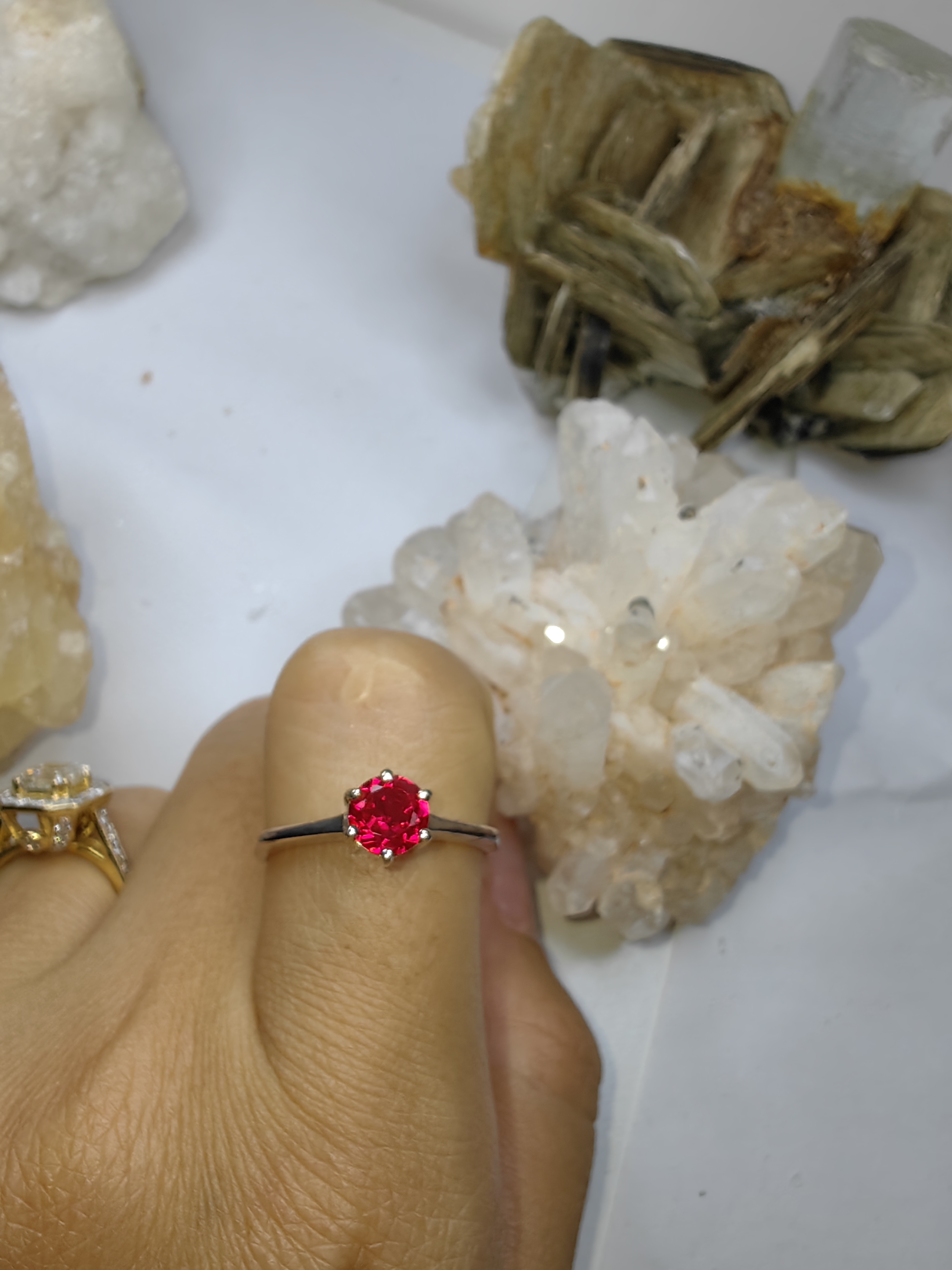 แหวนทับทิม เงินแท้ 92.5% Ruby 925 Stering Silver Ring